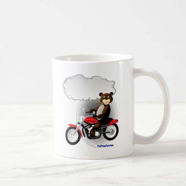 Talking Biker Teddy Bear Coffee Mug (Right)