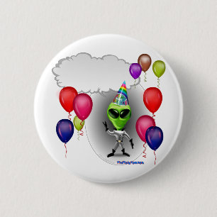Talking Birthday Party Alien 2 Inch Round Button