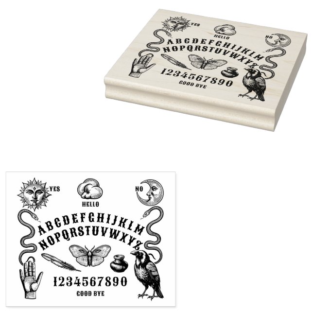 Talking Board Spirit Communication Rubber Stamp (Stamped)
