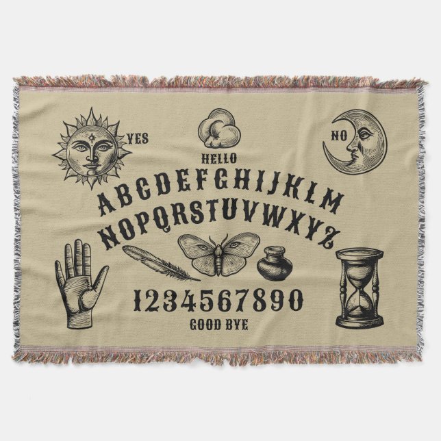 Talking Board Spirit Communication Throw Blanket (Front)