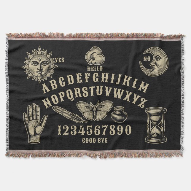 Talking Board Spirit Communication Throw Blanket (Front)