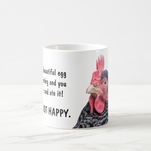 Talking Chicken Barred Rock Layer Hen Coffee Mug (Center)