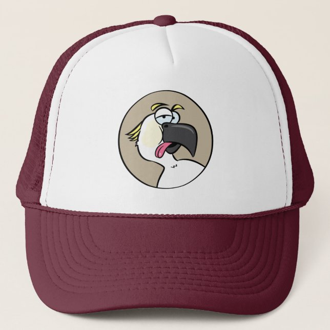 Talking Cockatoo Parrot Trucker Hat (Front)