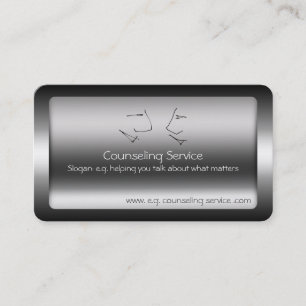 Talking Heads, Counsellor, metallic-effect Business Card