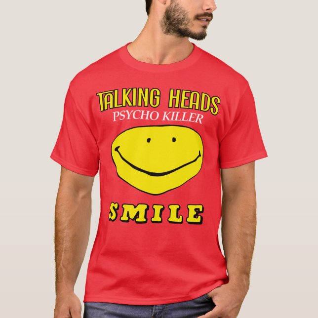 Talking Heads Psycho Killer Smiley Dark New Wave D T-Shirt (Front)