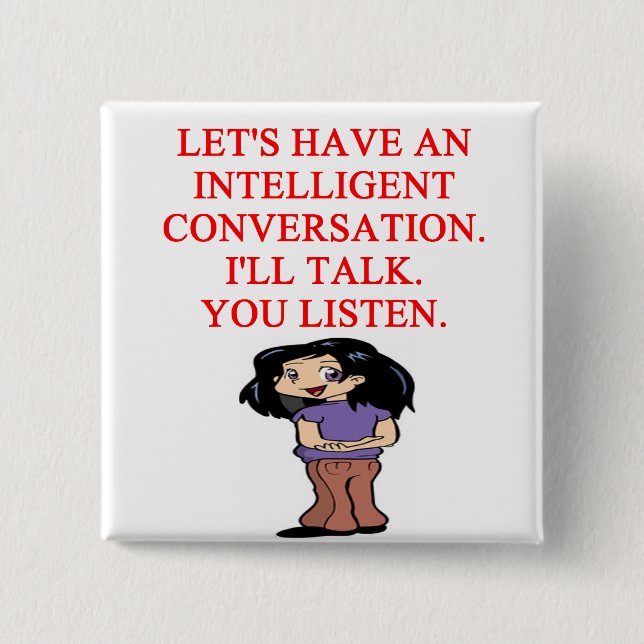 talking insult 2 inch square button (Front)