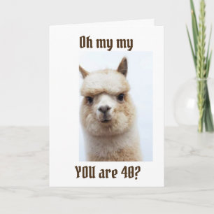 **TALKING LLAMA**  GREETING" FOR "40th" BIRTHDAY Card