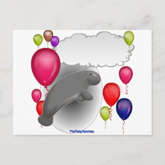 Talking Manatee Party Invitation Postcard