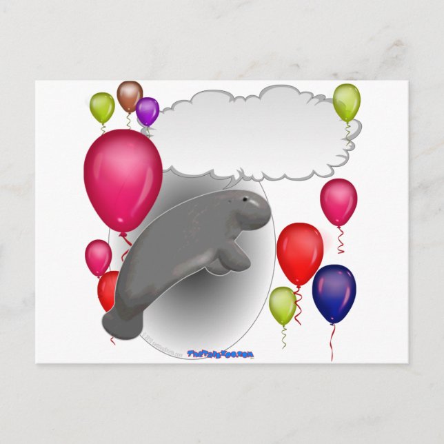 Talking Manatee Party Invitation Postcard (Front)