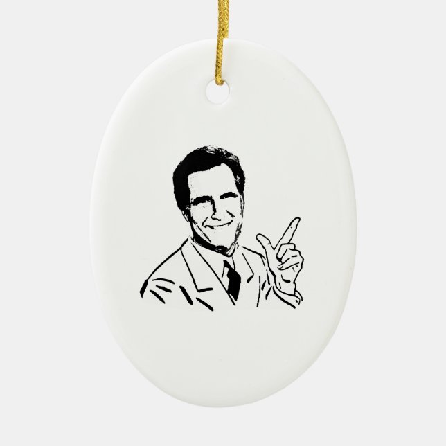Talking Mitt Romney Ceramic Ornament (Front)