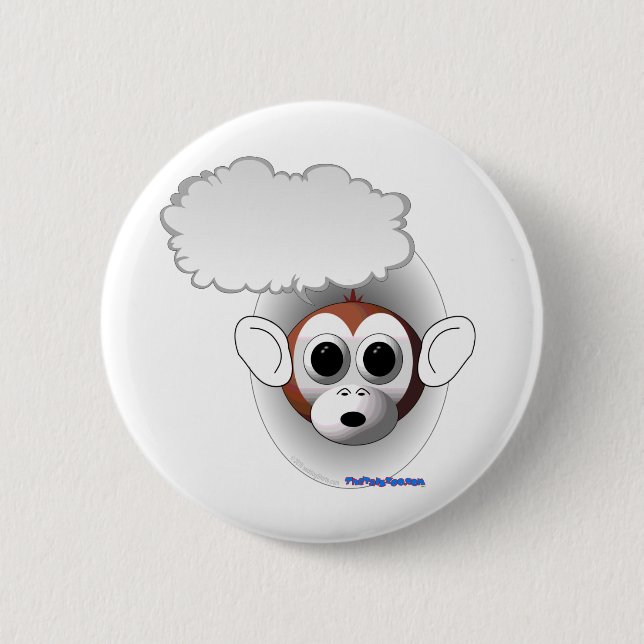 Talking Monkey 2 Inch Round Button (Front)