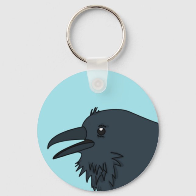 Talking Raven - add your own text Keychain (Front)