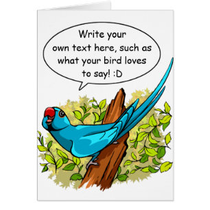 Talking ringneck parrot text is customizable