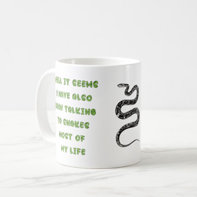 TALKING TO SNAKES COFFEE MUG (Front Left)