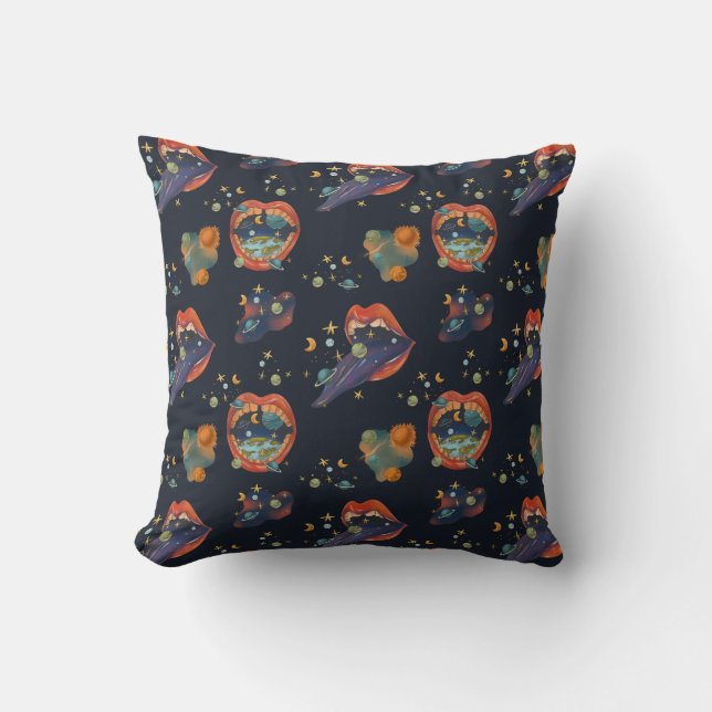 Talking Universe Throw Pillow (Front)