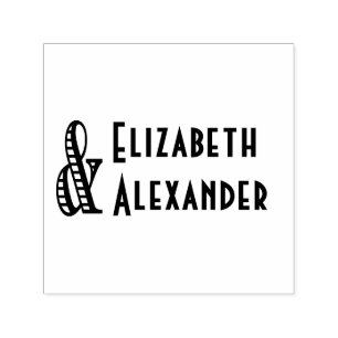 Tall Ampersand #2 Two Names #3 Wedding Couple Self-inking Stamp