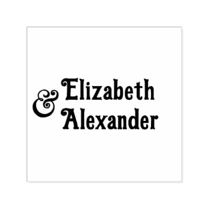 Tall Ampersand #3 Two Names #35 Wedding Couple Self-inking Stamp