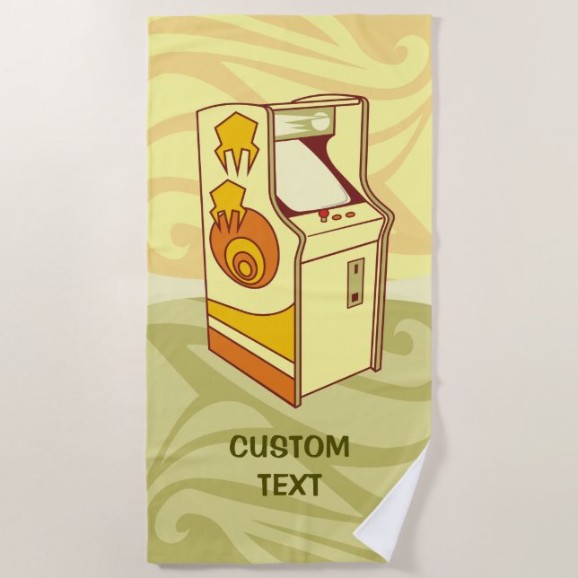 Tall arcade game console beach towel (Front)