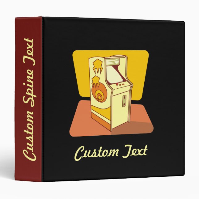 Tall arcade game console binder (Front/Spine)