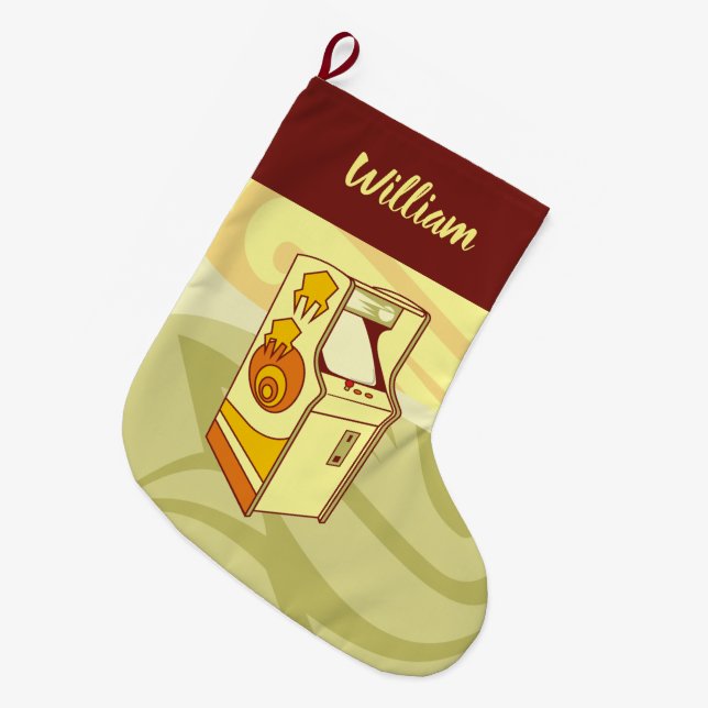 Tall Arcade Game Console Christmas Stocking (Front (Hanging))