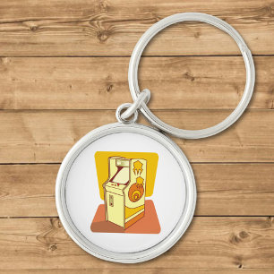Tall arcade game console keychain