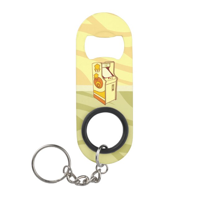Tall arcade game console keychain bottle opener (Front)