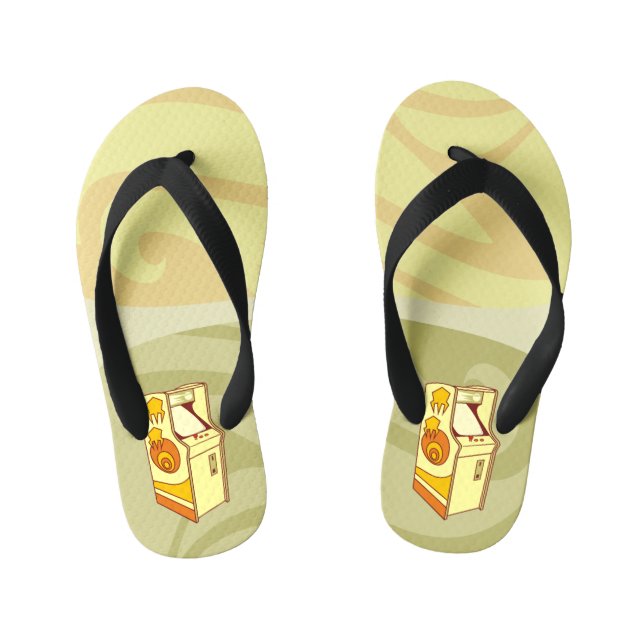 Tall arcade game console kid's flip flops (Footbed)