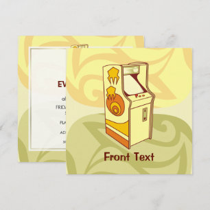 Tall Arcade Games Console Invitation