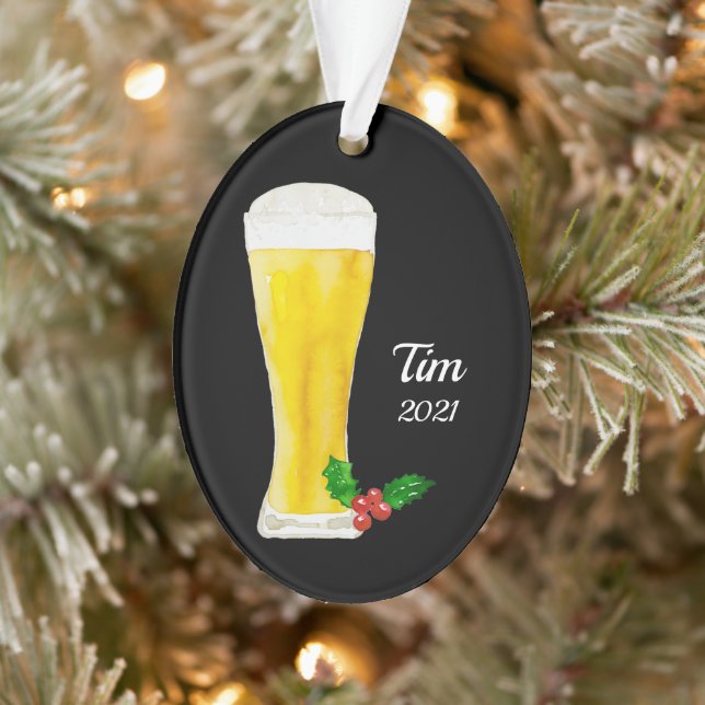 Tall Beer Personalized Ornament (Tree)