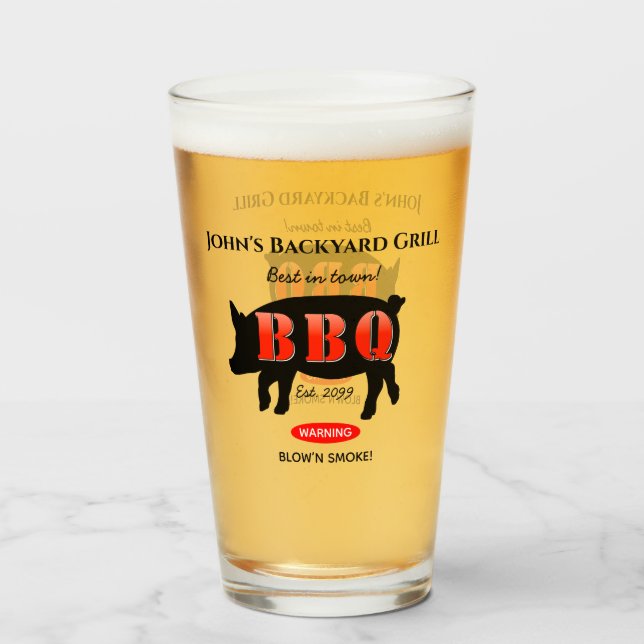 Tall Beer Soda Verres à boire Accueil Grill BBQ (Devant (rempli))