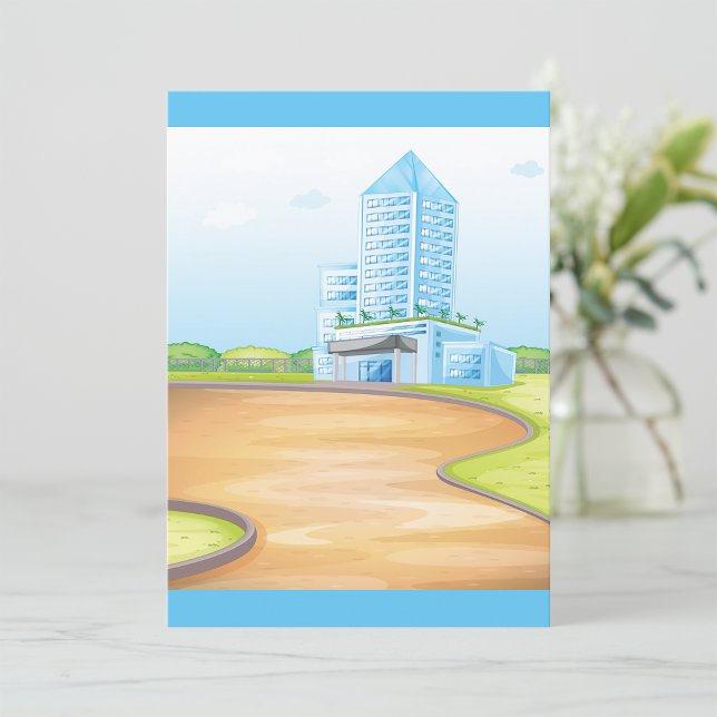 Tall Blue Building Invitations (Creator Uploaded)