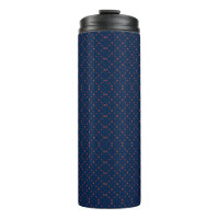 Tall blue travel mug with a black lid