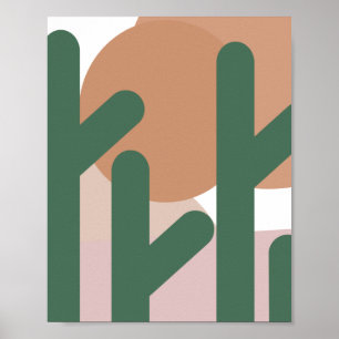 Tall Cactus Plants Bohemian Wall Art