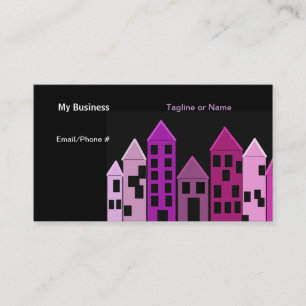 Tall Castle Buildings Silhouette Business Card