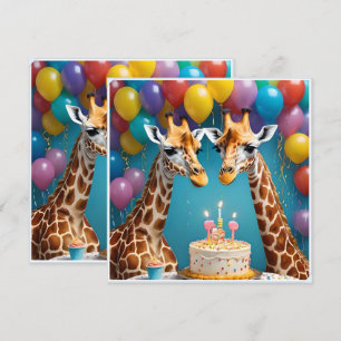 **"Tall Celebrations: A Giraffe's Birthday Bash"** Invitation