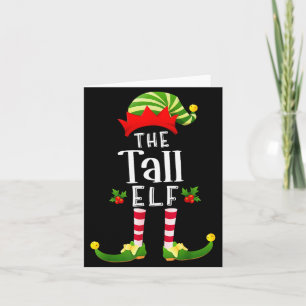 Tall Christmas Elf Matching Pajama X-mas Party Card