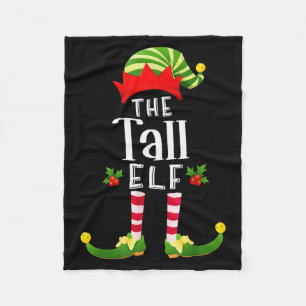 Tall Christmas Elf Matching Pajama X-mas Party Fleece Blanket