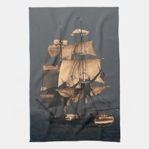 Tall Clipper Sailing Ship Kitchen Towel