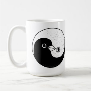 Tall coffee mug with Yin Yang doves of peace