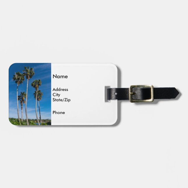 Tall Curving Palms Luggage Tag (Front Horizontal)