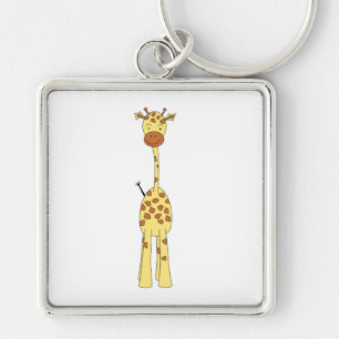 Tall Cute Giraffe. Cartoon Animal. Keychain