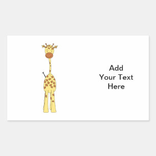 Tall Cute Giraffe. Cartoon Animal. Sticker
