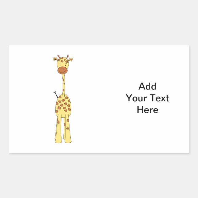 Tall Cute Giraffe. Cartoon Animal. Sticker (Front)