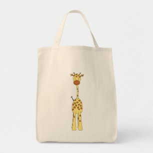 Tall Cute Giraffe. Cartoon Animal. Tote Bag