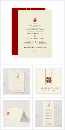 TALL DOUBLE HAPPINESS IVORY CHINESE WEDDING SUITE