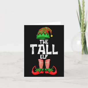 Tall Elf Christmas Matching Family  Card