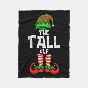 Tall Elf Christmas Matching Family  Fleece Blanket