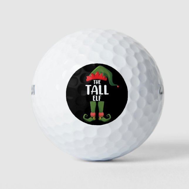 Tall Elf Matching Family Christmas  Golf Balls (Front)