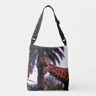 Tall Giraffe Tales Under The Palm Tree, Crossbody Bag