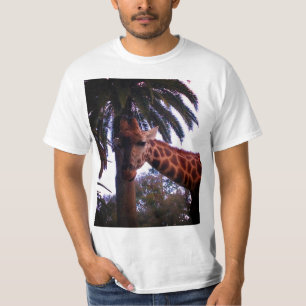 Tall Giraffe Tales Under The Palm Tree, T-Shirt